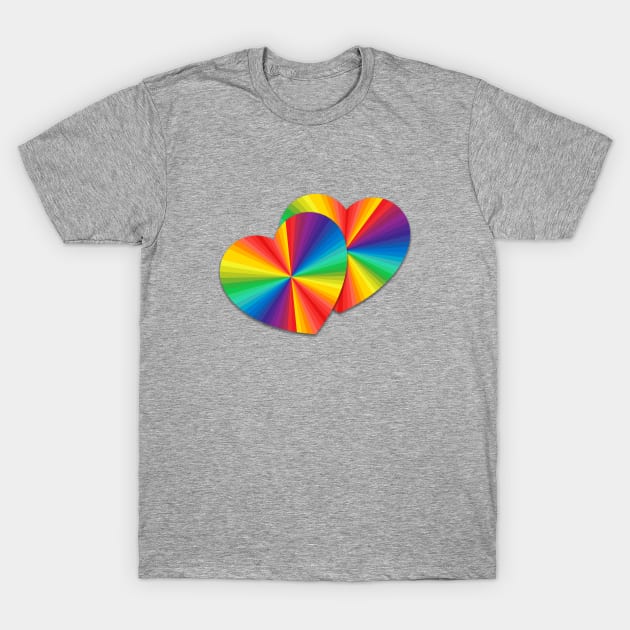 Rainbow Hearts T-Shirt by mynaito